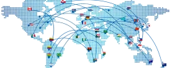 map with flags map with flags